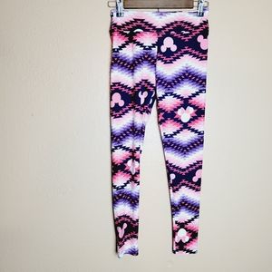 Vibrant aztec mickey mouse leggings
